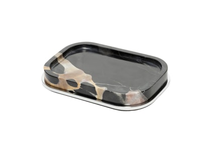 Giobagnara, Positano Black Portoro Marble Bathroom set, Rectangular valet tray, small
