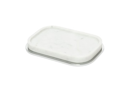 Giobagnara, Polo Arabescato White Marble Bathroom Set, Rectangular valet tray, small