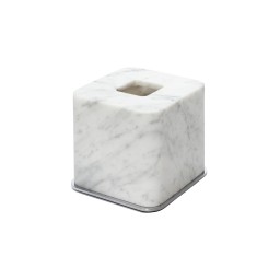 Giobagnara, Polo Arabescato White Marble Bathroom Set, Square tissue holder