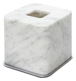 Giobagnara, Polo Arabescato White Marble Bathroom Set, Square tissue holder