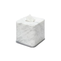 Giobagnara, Polo Arabescato White Marble Bathroom Set, Square tissue holder