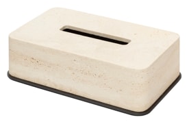 Giobagnara, Polo Travertino Marble Bathroom Set, Rectangular tissue holder