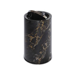 Giobagnara, Positano Black Portoro Marble Bathroom set, Round bin