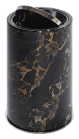 Giobagnara, Positano Black Portoro Marble Bathroom set, Round bin