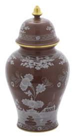 Ginori 1735, Oriente Italiano Castagna & Meringa, Potiche vase large, castagna