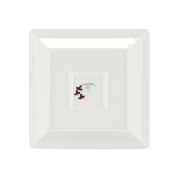 Ginori 1735, Oriente Italiano Castagna & Meringa, Square change tray large, castagna