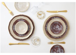 Ginori 1735, Oriente Italiano Castagna & Meringa, Dessert plate, castagna