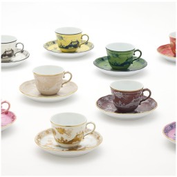 Ginori 1735, Oriente Italiano Castagna & Meringa, Coffee saucer, meringa