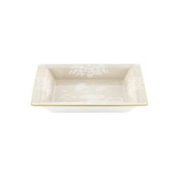 Ginori 1735, Oriente Italiano Castagna & Meringa, Square change tray large, meringa