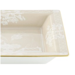 Ginori 1735, Oriente Italiano Castagna & Meringa, Square change tray large, meringa