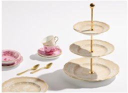 Ginori 1735, Oriente Italiano Castagna & Meringa, 3-tier serving stand