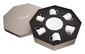 Christofle, 	Albi Platinum, Set of 6 cups and saucers