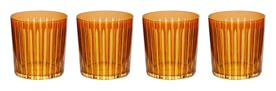 L'Objet, Prism, Set of 4 double old fashioned glasses, amber
