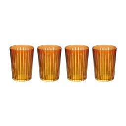 L'Objet, Prism, Set of 4 highball glasses, amber