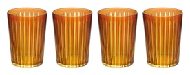 L'Objet, Prism, Set of 4 highball glasses, amber