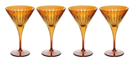 L'Objet, Prism, Set of 4 martini glasses, amber