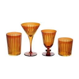 L'Objet, Prism, Set of 4 highball glasses, amber