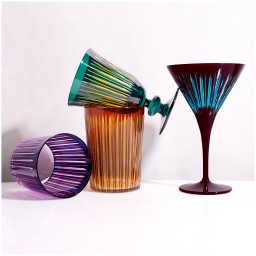 L'Objet, Prism, Set of 4 highball glasses, amber