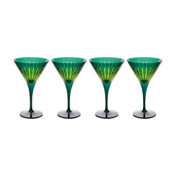 L'Objet, Prism, Set of 4 martini glasses, green