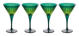 L'Objet, Prism, Set of 4 martini glasses, green