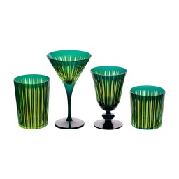 L'Objet, Prism, Set of 4 wine glasses, green