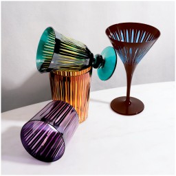 L'Objet, Prism, Set of 4 wine glasses, green