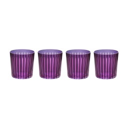 L'Objet, Prism, Set of 4 double old fashioned glasses, purple