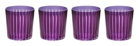 L'Objet, Prism, Set of 4 double old fashioned glasses, purple