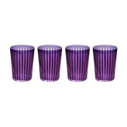L'Objet, Prism, Set of 4 highball glasses, purple
