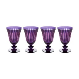 L'Objet, Prism, Set of 4 wine glasses, purple