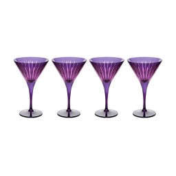 L'Objet, Prism, Set of 4 martini glasses, purple