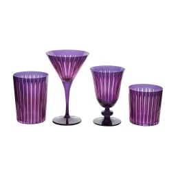 L'Objet, Prism, Set of 4 wine glasses, purple