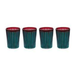 L'Objet, Prism, Set of 4 highball glasses, bordeaux