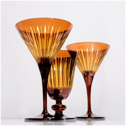 L'Objet, Prism, Set of 4 wine glasses, amber