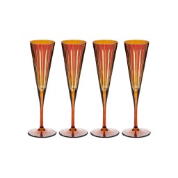 L'Objet, Prism, Set of 4 champagne flutes, amber