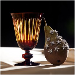 L'Objet, Prism, Set of 4 wine glasses, amber