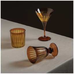 L'Objet, Prism, Set of 4 martini glasses, amber