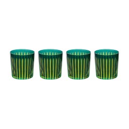 L'Objet, Prism, Set of 4 double old fashioned glasses, green