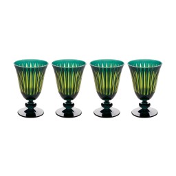 L'Objet, Prism, Set of 4 wine glasses, green