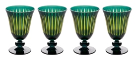 L'Objet, Prism, Set of 4 wine glasses, green