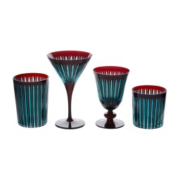 L'Objet, Prism, Set of 4 double old fashioned glasses, bordeaux