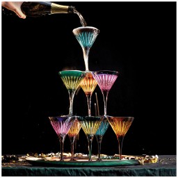 L'Objet, Prism, Set of 4 martini glasses, purple