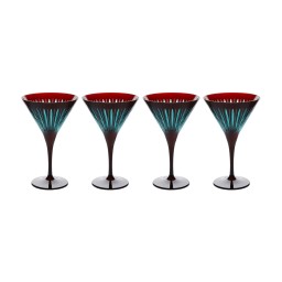 L'Objet, Prism, Set of 4 martini glasses, bordeaux