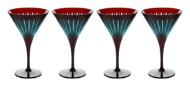 L'Objet, Prism, Set of 4 martini glasses, bordeaux