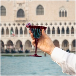 L'Objet, Prism, Set of 4 martini glasses, bordeaux