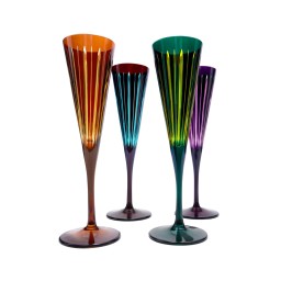 L'Objet, Prism, Set of 4 champagne flutes