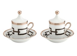 Ginori 1735, Catene Nero, Coffee set for two