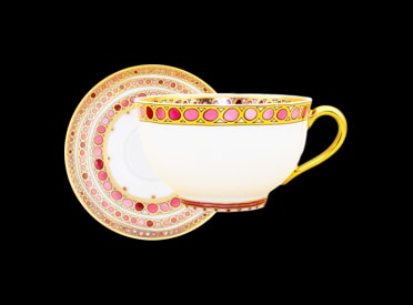 Robert Haviland & C. Parlon, Syracuse Fuschia, Tea cup & saucer