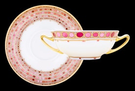 Robert Haviland & C. Parlon, Syracuse Fuschia, Cream soup bowl & saucer