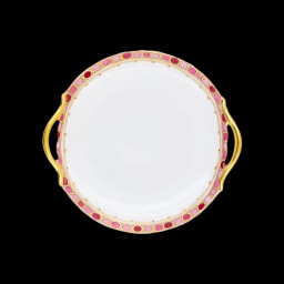 Robert Haviland & C. Parlon, Syracuse Fuschia, Round cake dish with handle